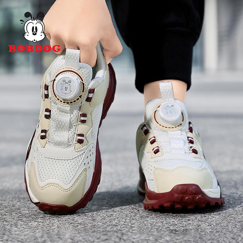 Babu Bean Boys Velvet Cotton Shoes Children's New Leather Casual Running Shoes Autumn and Winter Dad Shoes Sports Shoes Light