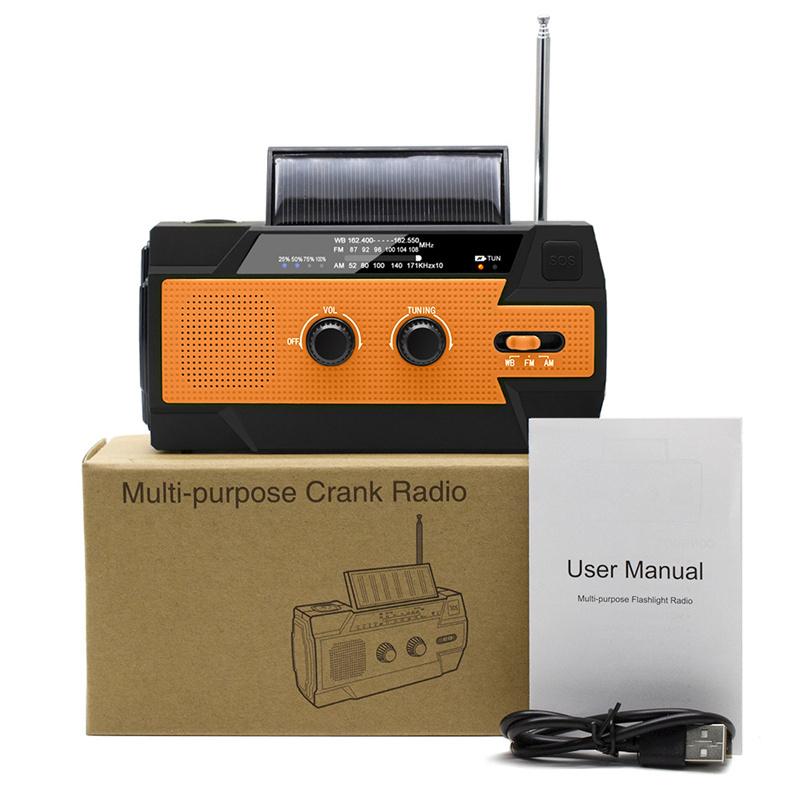 1 комплект портативного FM/AM радио с рукояткой на солнечной батарее USB перезаряжаемый радио фонарик с датчиком