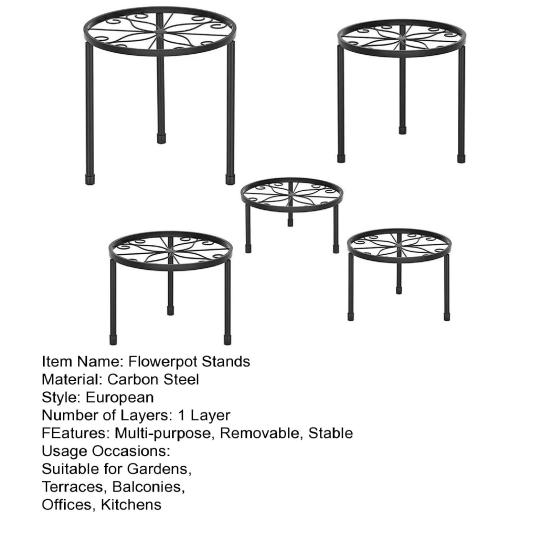 5 шт. подставки для цветочных горшков, полые, большие несущие антикоррозийные устойчивые держатели для растений из углеродистой стали, в помещении и на открытом воздухе