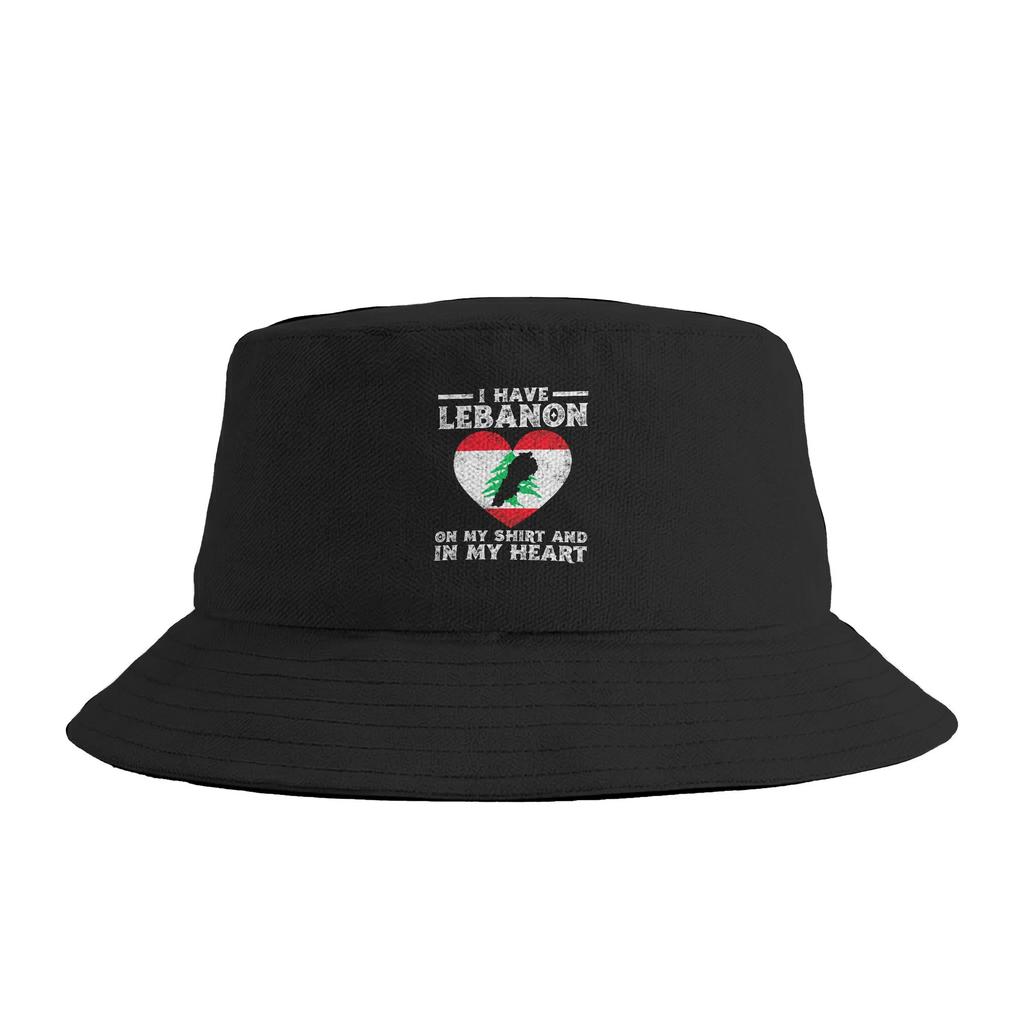 Lebanon Cedar Tree Red Heart Bucket Hat Spring  Fashion FisherUnisex Hats For Unisex Breathable Beach Travel Caps Hawaii Sun Hats
