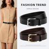Женский ремень из натуральной кожи в стиле Инс, из натуральной кожи, повседневный, простой, для работы, универсальный, для платья, джинсов, декоративный ремень