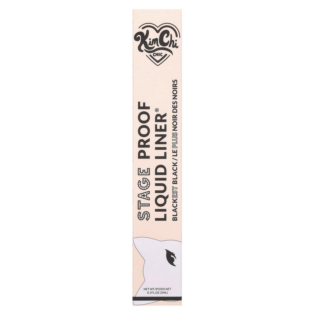 KimChi Chic Beauty, Stage Proof Liquid Liner®, 01 Classic Brush, Blackest Black, 0,1 жидких унций (3 мл)