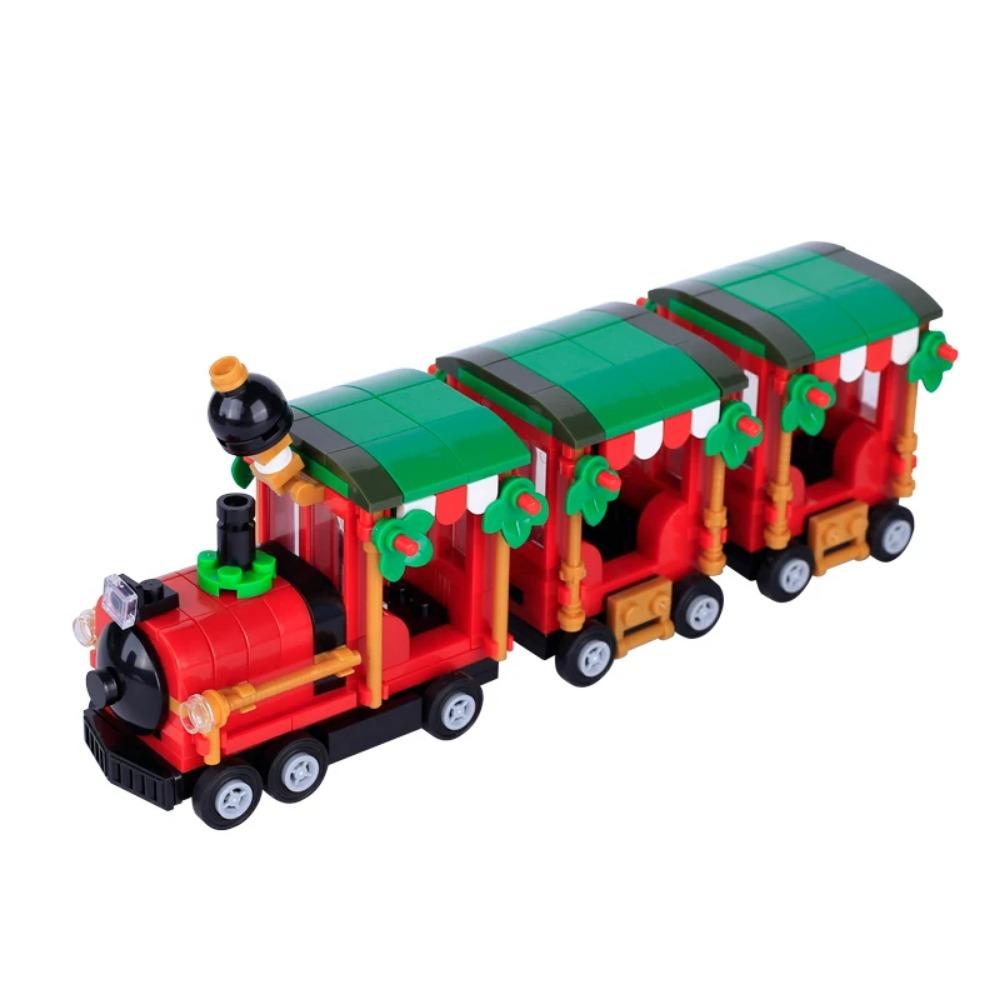 MOC City Christmas Building Blocks Figure Elk Sleigh Tree Garland Cape Coat Fireplace Candy Cane Snack Stand DIY Gift Toys K032