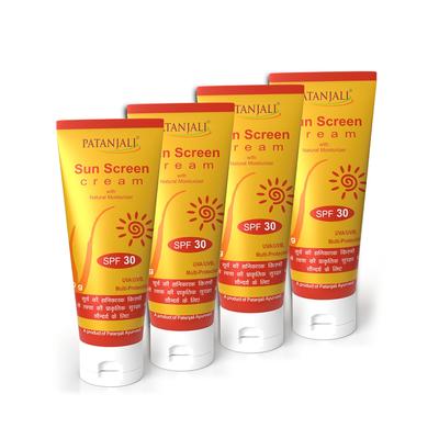 Sunscreen Cream SPF 30 50g X Pack of 4 for Daily Sun Protection and Smooth Skin Nourishment