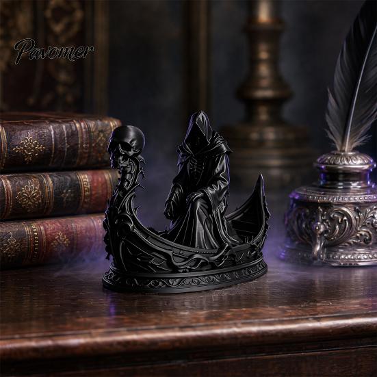 Индивидуальный Размер Хэллоуинский Орнамент 3D Печатная Готическая Фигурка Жнеца, Черепа, Лодки, Маленькое Настольное Украшение для Вечеринки, Темный Ужас