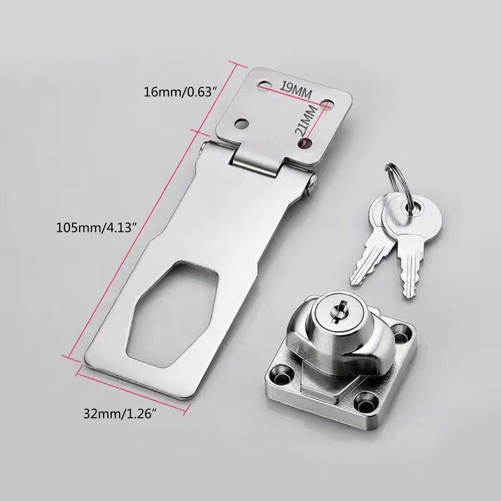 Small Hasp & Handle Metal Lock Hasp Door Buckle Security Door Clasp Knob Shed Locks for Cabinets Cupboard Drawer Gate