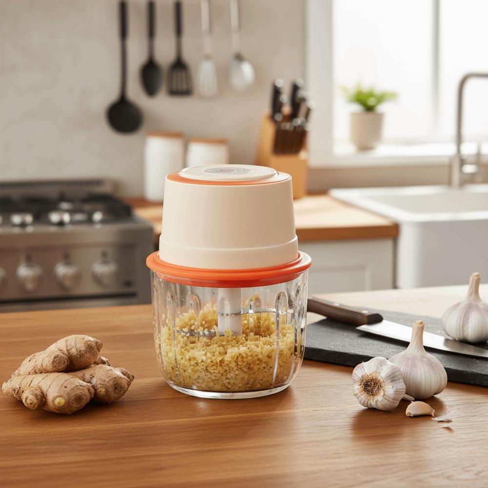 Glass Cup Electric Meat Grinder 350ML Vegetable Processor Kitchen Food Chopper Chili Sauce