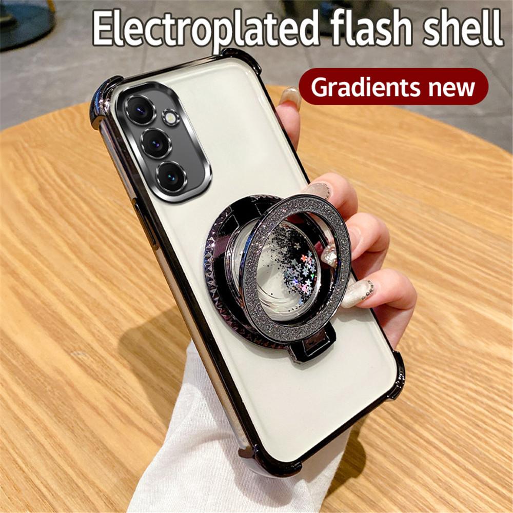 Чехол для телефона Quicksand Glitter с магнитной подставкой для Samsung A15 A25 A35 A55 A54 A34 A14 A24 A13 A53 A23 A33 A32 A52 A51, мягкий чехол