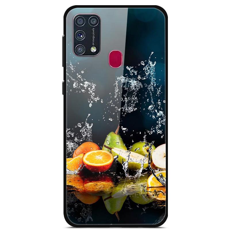 For Samsung A21S Case 2020 Lovely Tempered Glass Phone Hard Back Cover Cases For Samsung Galaxy M31S M21 M31 s Silicon Bumper