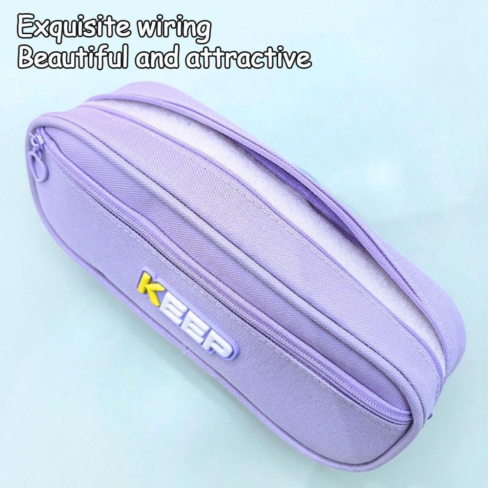 Large Capacity Pen Bag Zipper Design Pen Organizer Box  School Office Supplies