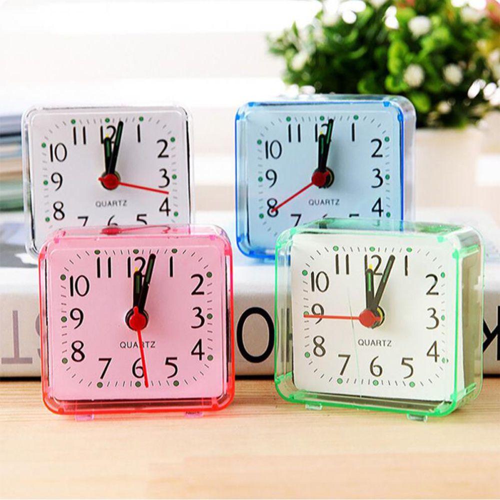 Night Light Silent Bedroom Bedside Office Square Quartz Home Room Decoration Alarm Clock