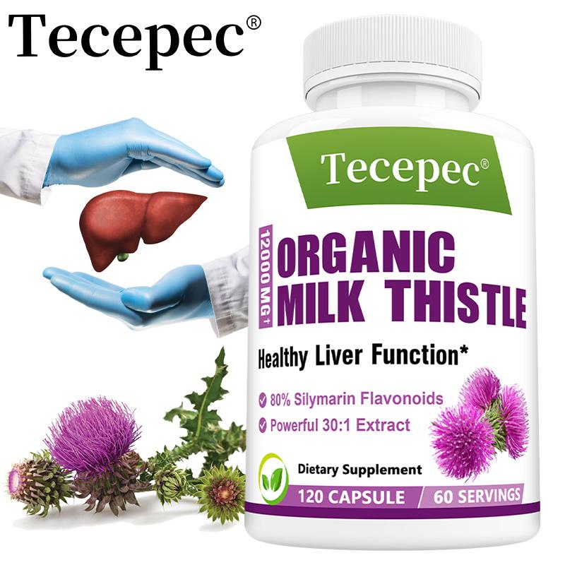 Tecepec Organic Milk Thistle 1200 MG 120 Capsules - Healthy Liver Function