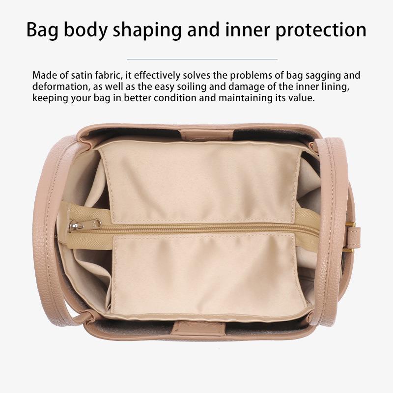 EverToner Fits For Song-mant Basket Bag Organizer Insert Makeup Bag Waterproof Satin Light inner bag