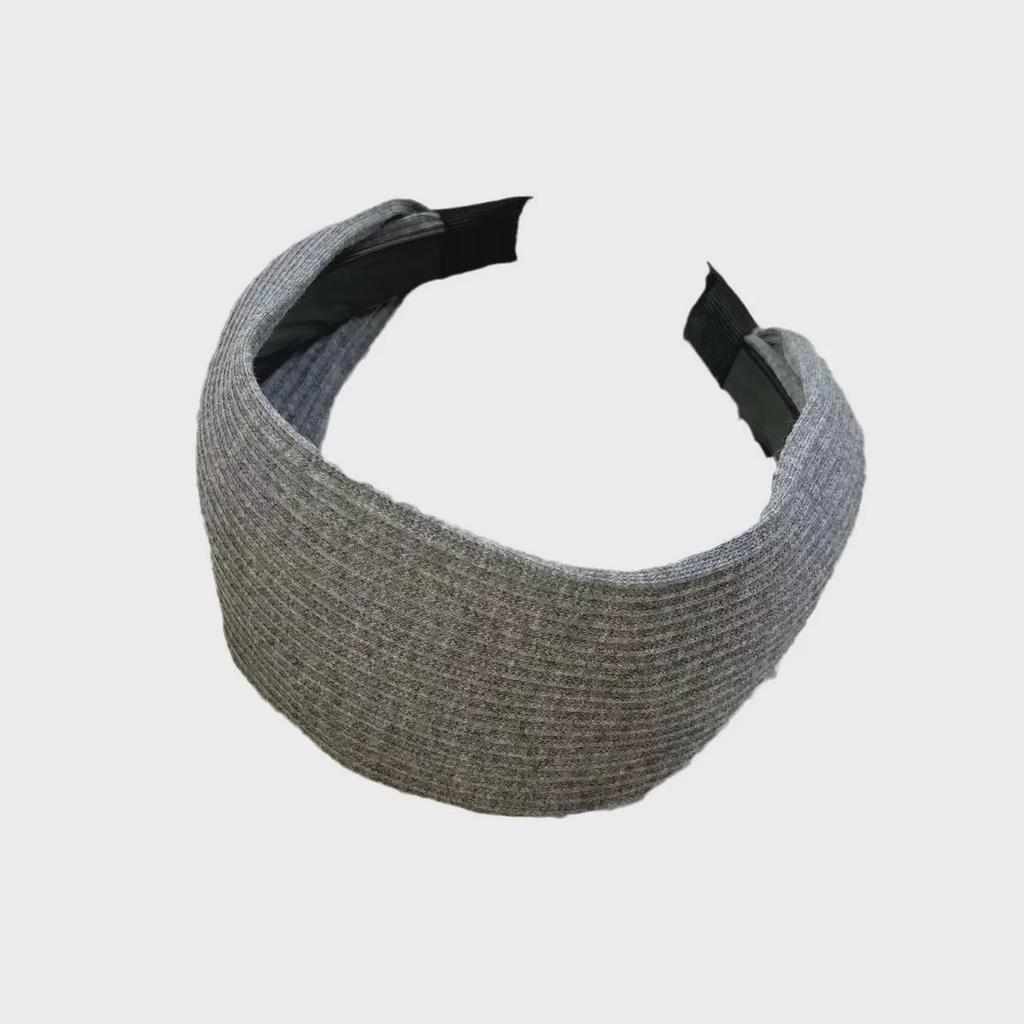 Серая вязаная повязка на голову Yi Mengling: Стильный, широкий, фитнес-аксессуар для волос для женщин