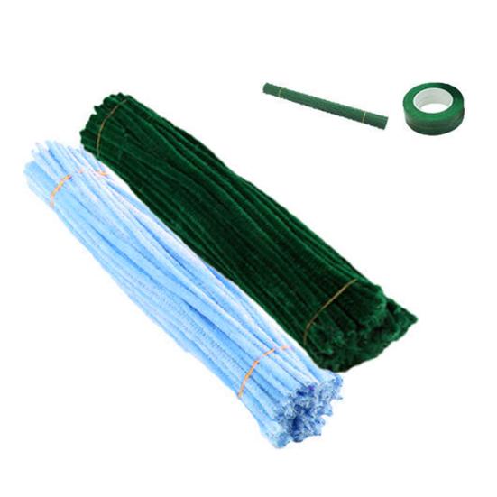 1 Set Pipe Wire Cleaners Crafts Flexible Bendable Stems Colorful Chenille Bouquet DIY Tulip Making Kit