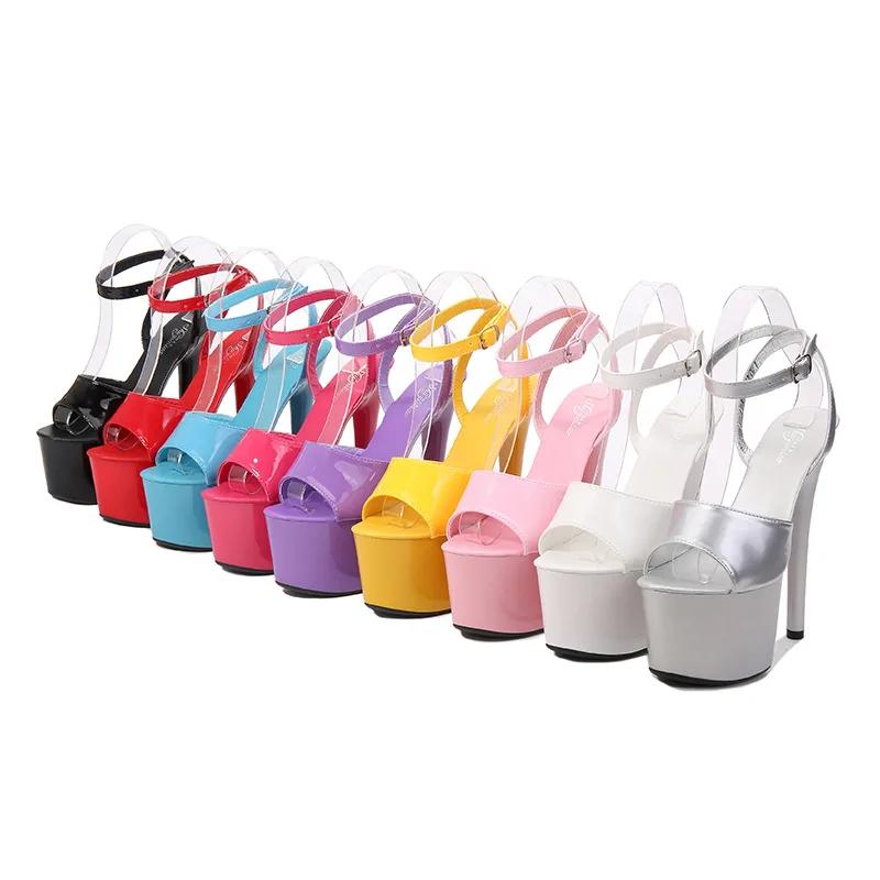 Мода 2025 Весна Женские Прозрачные Каблуки Сексуальные Босоножки на Платформе Тапочки 13см 15см 20см Девушки Обувь для Вечеринки Клуба Распродажа