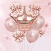 Pink Crown Balloon Sequin Ballons Set Foil Balloons Girls Birthday Party Baby Shower Bridal Party Decoration