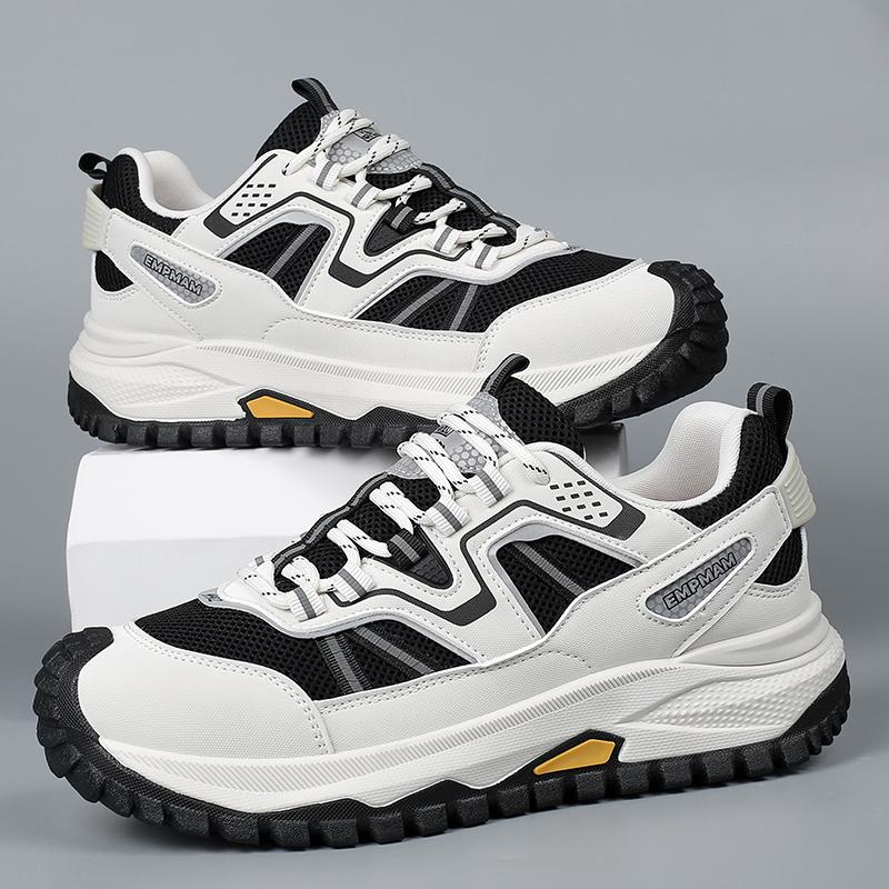 Men Lightweight Trail Running Shoes Autumn Non-Slip TPR Sole Breathable Hiking Sneakers Outdoor Trekking Walking Shoes 39-44
