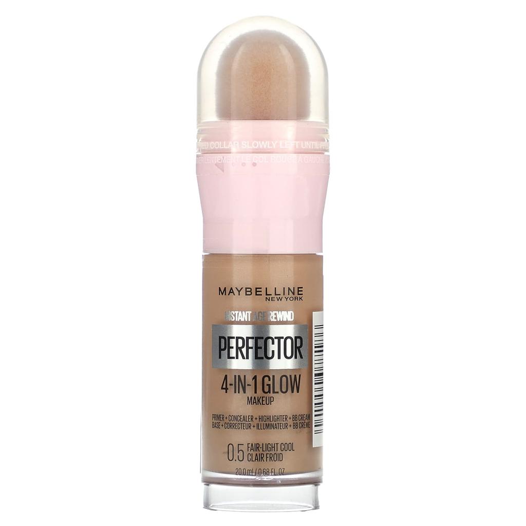 Maybelline Instant Age Rewind, Perfector 4-в-1 Glow Makeup, 0,5 Fair-Light Cool, 0,68 жидких унций (20 мл)