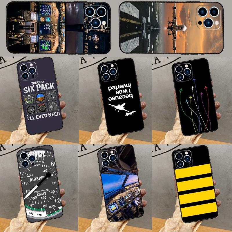 Airplane Pilot Phone Case For iPhone 16 Pro Max 15 13 12 11 14 Pro Max Plus 12 13 Mini XR 16e Funda Cover