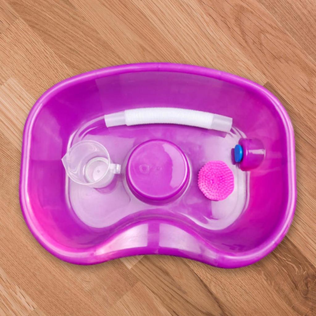 Bedside Shampoo Basin Hair Washing Comfortable Sink Wash Tray with Head Cushion for Bedroom