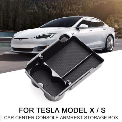 Ящик для хранения автомобиля Tesla Model X Model S, центральная консоль, подлокотник, ящик для хранения, лоток-органайзер, противоскользящие коврики, уборка хранения