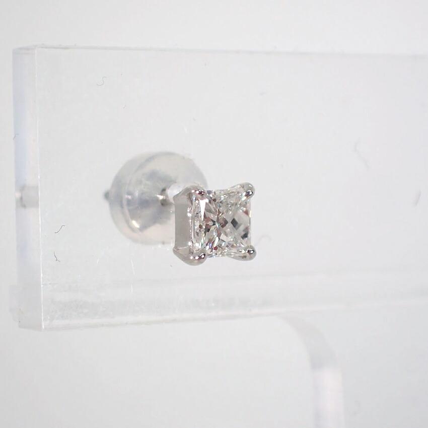 [Б/у] Серьги из платины 900 пробы с бриллиантами огранки «принцесса»/g441-53