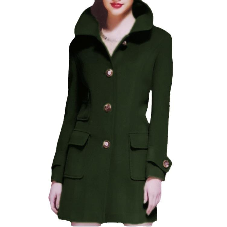 2024 осень-зима европейская станция среднего и длинного размера шерстяное женское пальто независимая станция шерстяное пальто
