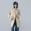2025 Autumn/Winter Women's Stand Collar Double-Faced Medium Cocoon Alpaca Wool Coat