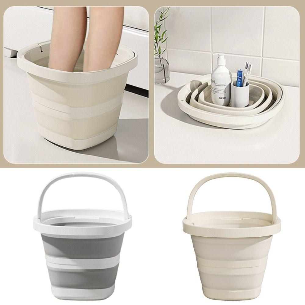 5/10L Folding Bucket Space-Saving Outdoor Fishing Bucket Collapsible Wash Basin Household