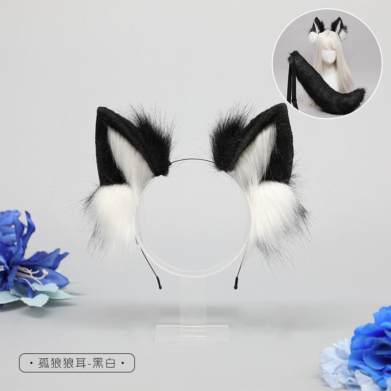 Furry Wolf Ear Headband Cosplay Accessory Anime Costume Party Unisex Soft Plush Animal Headpiece