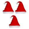 Red White Merry Christmas Caps (Set of 3) | Santa Claus Xmas Hats for Kids Babies Adults | Free Size Santa Claus Hat for Christmas