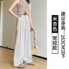 Cotton and linen striped wide-leg pants women's summer thin new high-waisted thin lazy drape casual pants