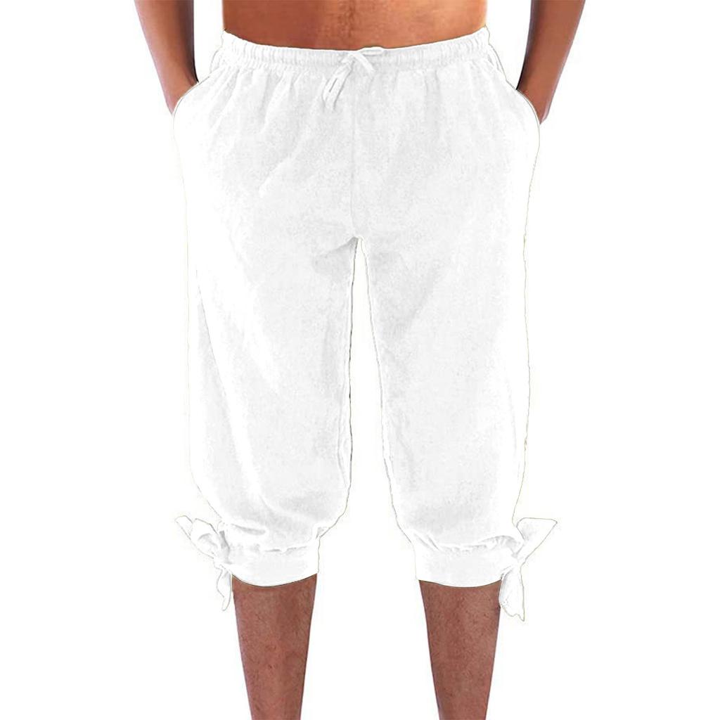Мужские повседневные свободные прямые летние пляжные штаны для йоги на шнурке