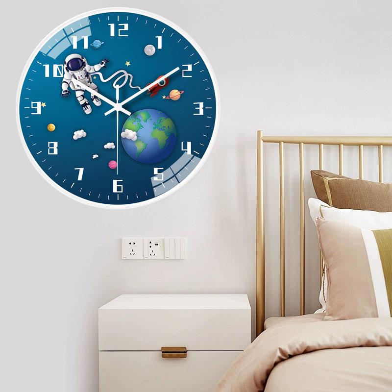 Бесшумные настенные часы Гостиная Дом Спальня Часы Детская комната Мультяшные настенные часы Атмосферная комната Отображение цифр