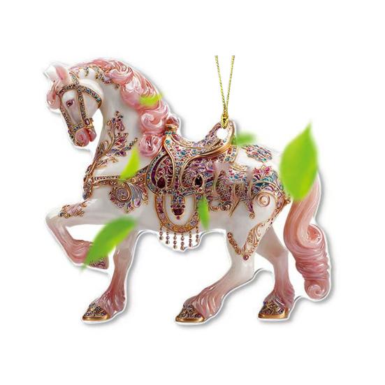 Лошадиные украшения для рождественской елки 2D акриловые блестящие стразы лошадь подвесное украшение подарок для женщин девушек любителей лошадей