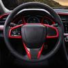 Красная внутренняя накладка на руль для Honda Civic 2016-2020 10-го поколения