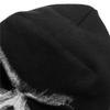 1 X Black Ghost Face Mask Ribbed Fabric for Cosplay Costume Halloween Face Mask