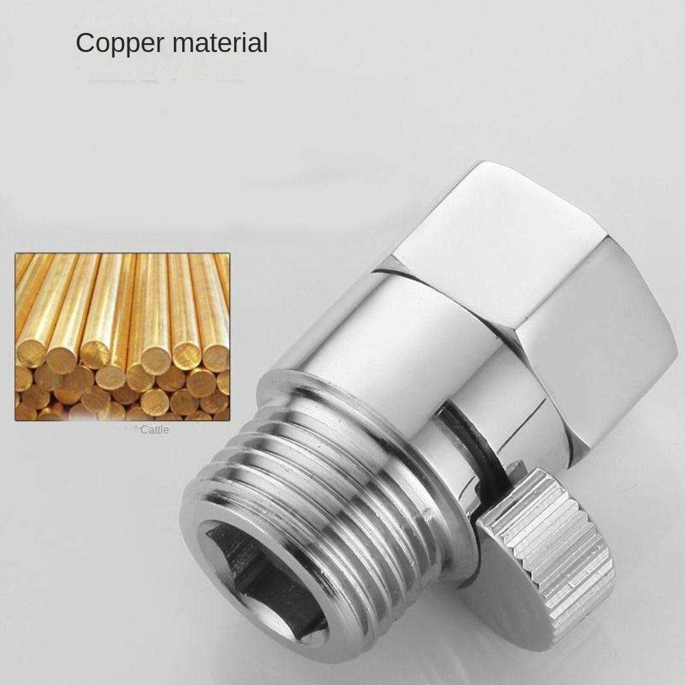 Медный запорный клапан для душа Серебряный водосберегающий поток Ручной фиксатор Твердый стопор Клапаны для душевой лейки Переключатель для душа