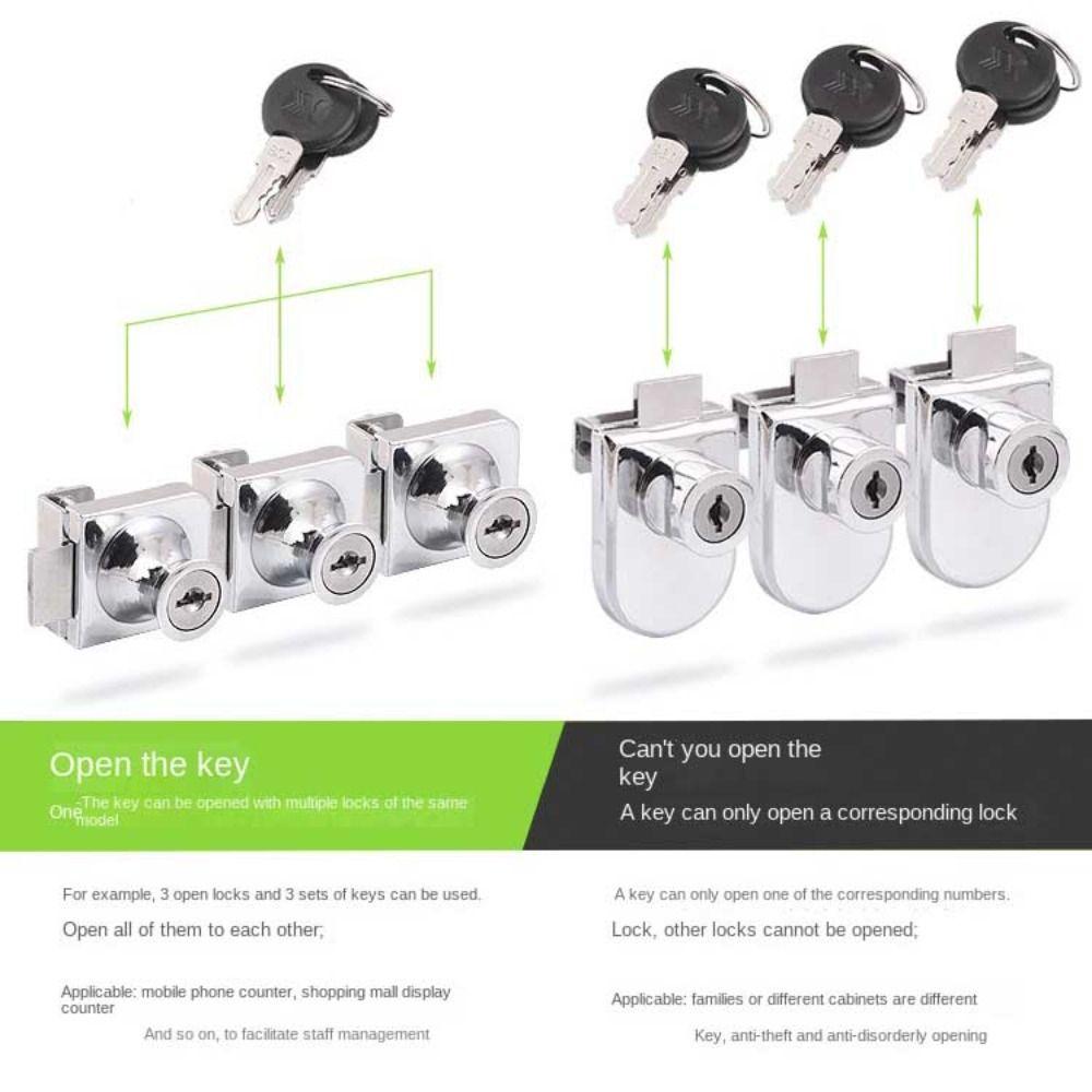 Прочный замок для стеклянного шкафа из цинкового сплава, замок для витрины торгового центра, дверные замки для шкафов