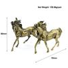 Новые антикварные медные 1 пара миниатюрных фигурок лошадей, украшения из твердой латуни, статуя коня в виде животных, украшения для стола, домашний декор