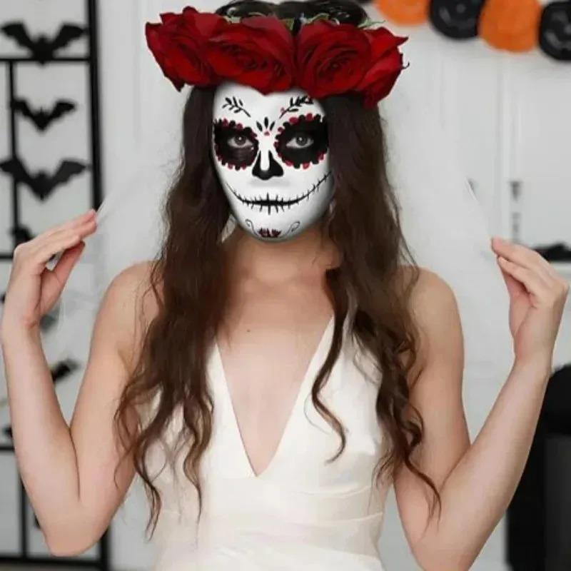 1/8 шт. DIY Белые Маски Хэллоуин Папье-маше Полное Лицо Раскрашиваемая Косплей Поделка Товары для вечеринки Унисекс Маска для лица Костюмный реквизит