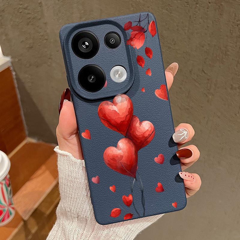 Мягкий силиконовый чехол с рисунком воздушных шаров для Xiaomi 13t Poco X6 M6 Pro Redmi Note 14 13 12 11 10 Pro, противоударный кожаный текстурный однотонный чехол