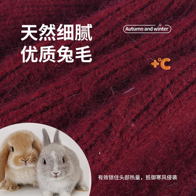 Middle-aged Warm Wool Hat Women's Autumn and Winter Piled Thickened Knitted Hat Elderly Versatile Ear Protection Wool Hat