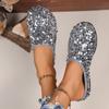 Women Flat Shoes Bling Women Loafers Platform Shiny Women's Casual Shoes Sequin Slippers Summer Ballet Women Lightweight Shoes