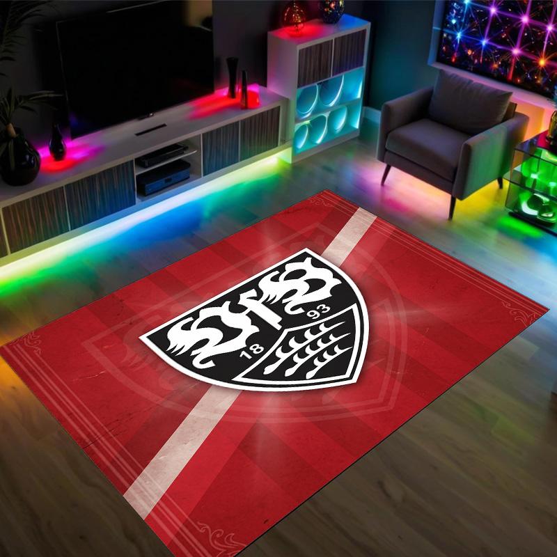VfB Stuttgart Design Crystal Velvet Carpet Cozy Non?Slip Printed Rug For Bedroom Living Room Entrance