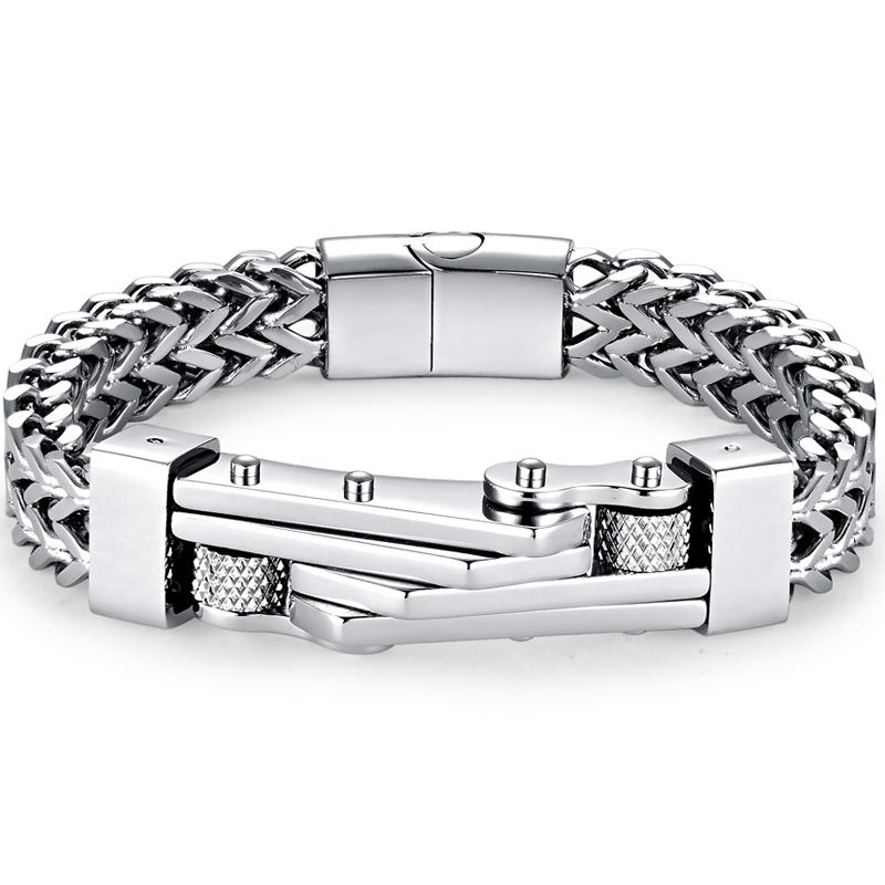 Крутой хип-хоп велосипед квадратный Франко цепной браслет для мужчин твердые 316L нержавеющая сталь мужские браслеты браслеты с магнитной застежкой новый