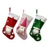 Christmas Stocking Sequins Satan Claus Heart Decor Hanging Stocking with Lanyard Xmas Party Decorative Bag