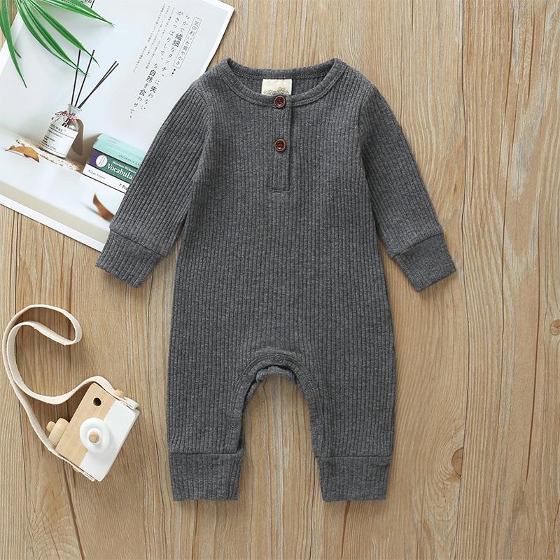 Newborn Infant Toddler Baby Boy Girls Long Sleeve Romper Knitting Jumpsuit Clothes Outfits Warm Plain Winter