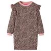 Sweat Dress - vidaXL - Leopard Print - Round Neck - Long Sleeves - Size 116